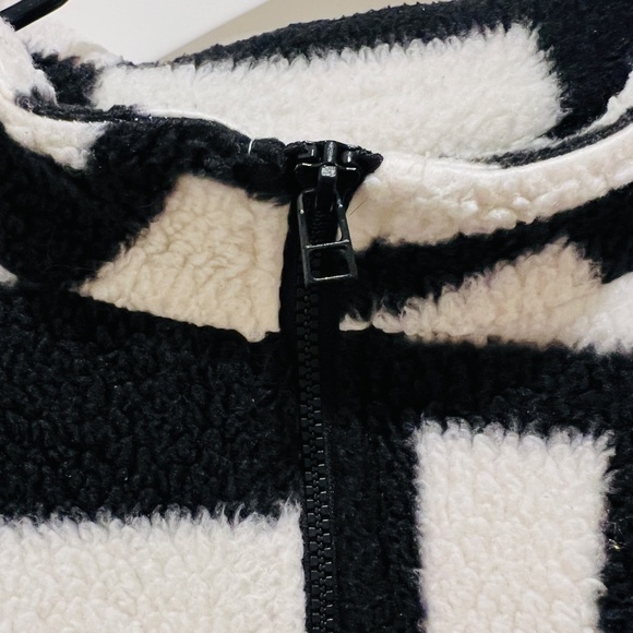 Men's Faux Sherpa fleece Sherling Trucker Jacket geometric streetwear Y2K 2XL - Picture 8 of 16